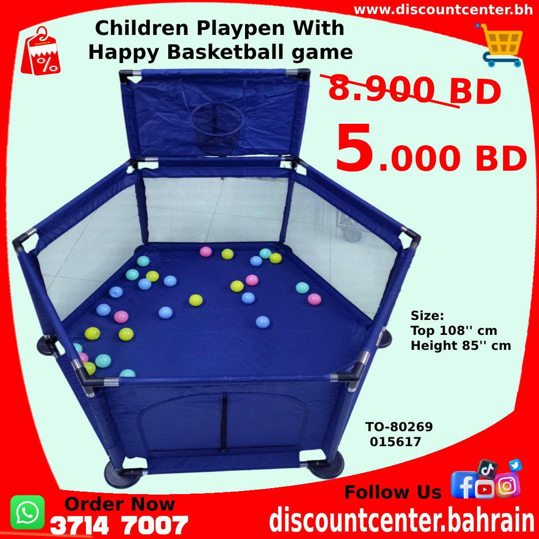 Children Playpen With Happy BasketBall Game