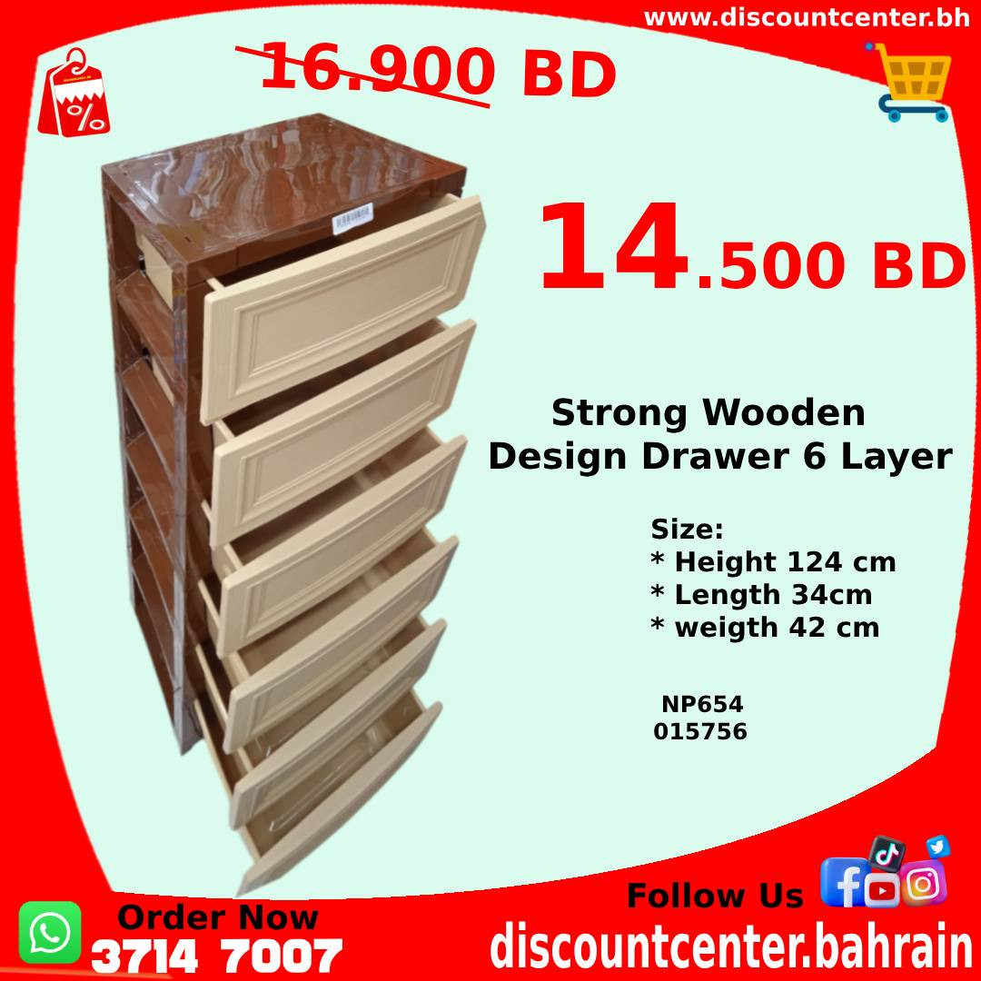 Strong Wooden Design Drawer 6 Layer