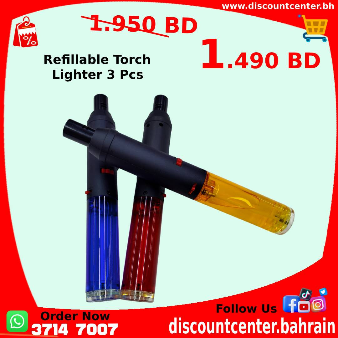 Refillable Torch Lighter Long 3 Pcs